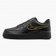 Nike Air Force 1 Schwarz Metallic Gold Removable Swoosh Pack CT2252 001 Herren/Damen Sportschuhe