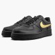 Nike Air Force 1 Schwarz Metallic Gold Removable Swoosh Pack CT2252 001 Herren/Damen Sportschuhe