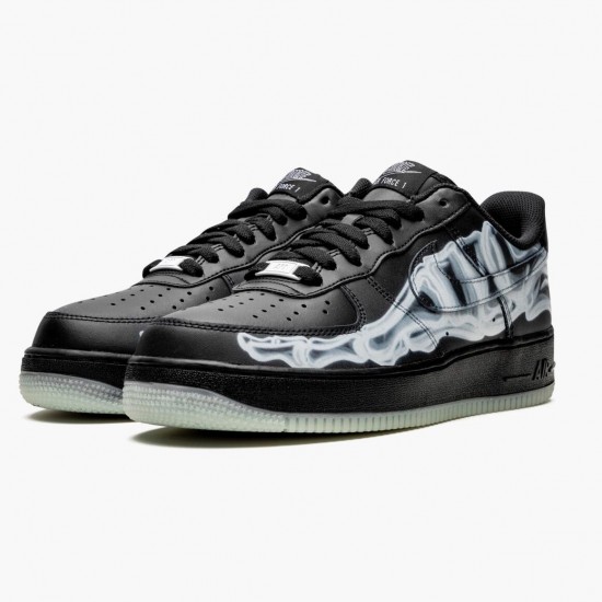 Nike Air Force 1 Low Schwarz Skeleton BQ7541 001 Herren Sportschuhe