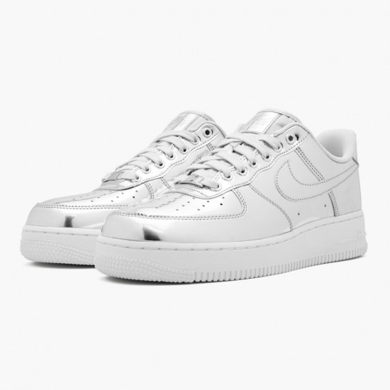 Nike Air Force 1 Low Metallic Chrome CQ6566 001 Herren/Damen Sportschuhe