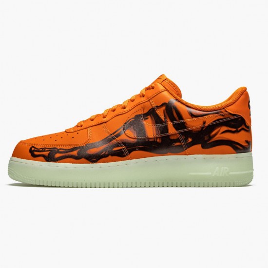 Nike Air Force 1 Low Orange Skeleton CU8067 800 Herren/Damen Sportschuhe