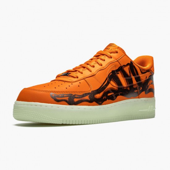 Nike Air Force 1 Low Orange Skeleton CU8067 800 Herren/Damen Sportschuhe