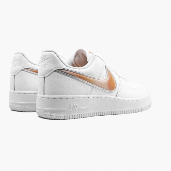 Nike Air Force 1 Low Oversized Swoosh Weiß Orange Peel AO2441 102 Herren/Damen Sportschuhe