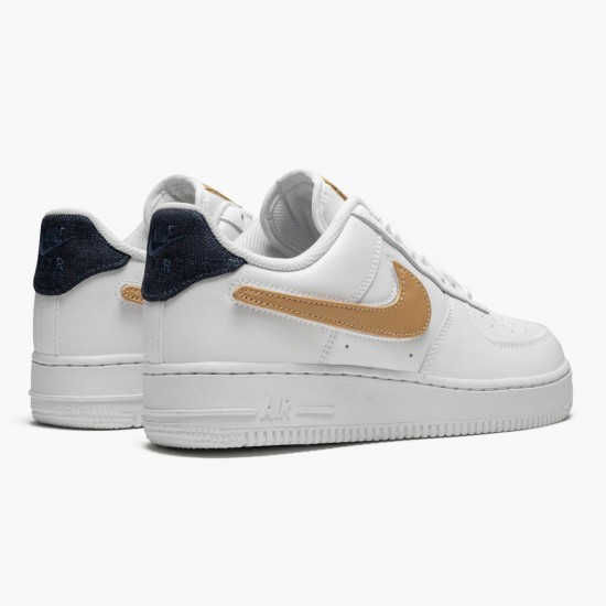 Nike Air Force 1 Low Removable Swoosh Pack Weiß Vachetta Tan CT2253 100 Herren/Damen Sportschuhe