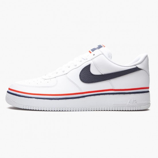 Nike Air Force 1 Low Ribbon Weiß Blau CJ1377 100 Herren/Damen Sportschuhe