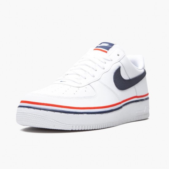 Nike Air Force 1 Low Ribbon Weiß Blau CJ1377 100 Herren/Damen Sportschuhe