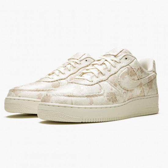 Nike Air Force 1 Low Satin Floral Pale Ivory AT4144 100 Herren/Damen Sportschuhe