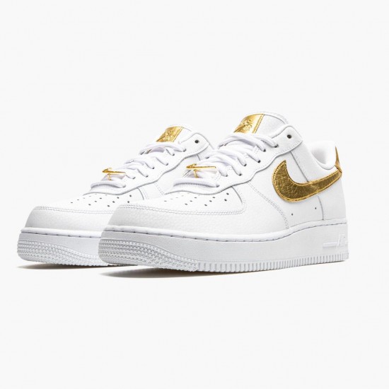 Nike Air Force 1 Low Weiß Metallic Gold DC2181 100 Herren/Damen Sportschuhe