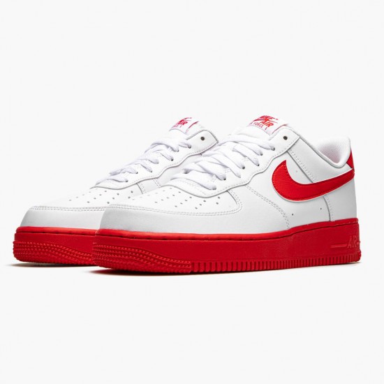 Nike Air Force 1 Low Weiß Rot Midsole CK7663 102 Herren/Damen Sportschuhe