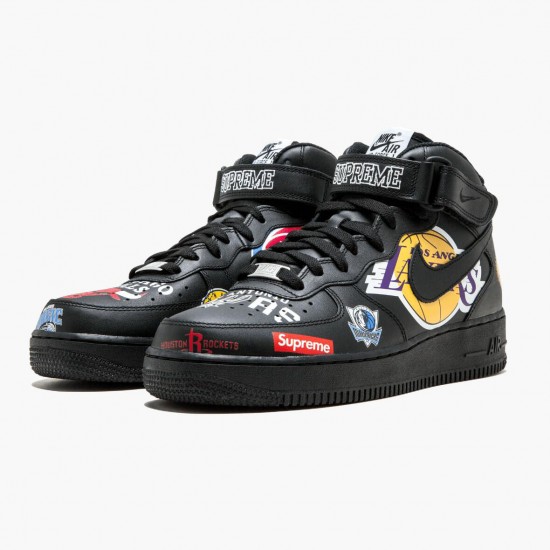 Nike Air Force 1 Mid Supreme NBA Schwarz AQ8017 001 Herren/Damen Sportschuhe