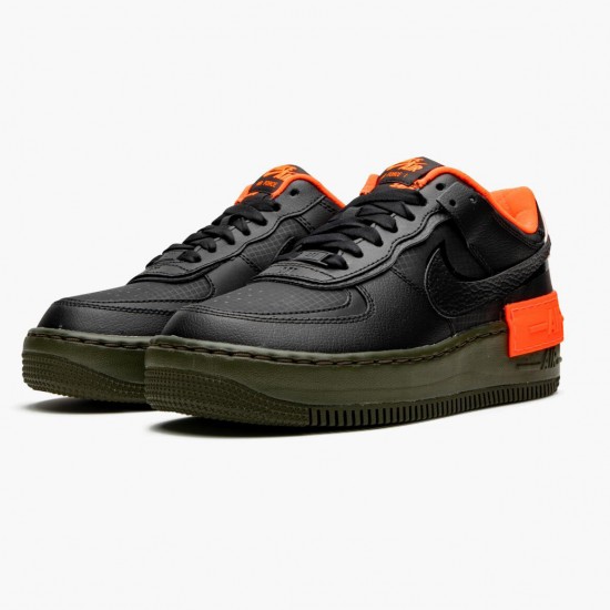 Nike Air Force 1 Shadow Schwarz Hyper Crimson Cargo Khaki CQ3317 001 Damen Sportschuhe