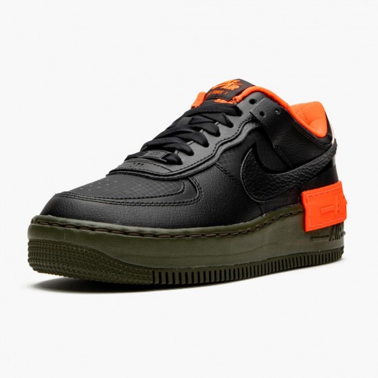 Nike Air Force 1 Shadow Schwarz Hyper Crimson Cargo Khaki CQ3317 001 Damen Sportschuhe