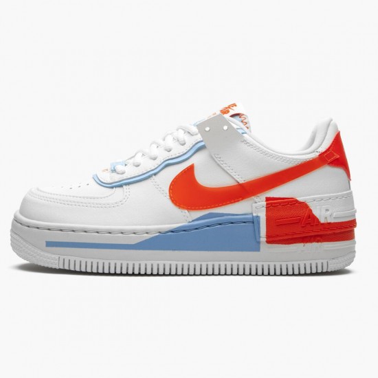 Nike Air Force 1 Shadow Summit Weiß Team Orange CQ9503 100 Herren/Damen Sportschuhe