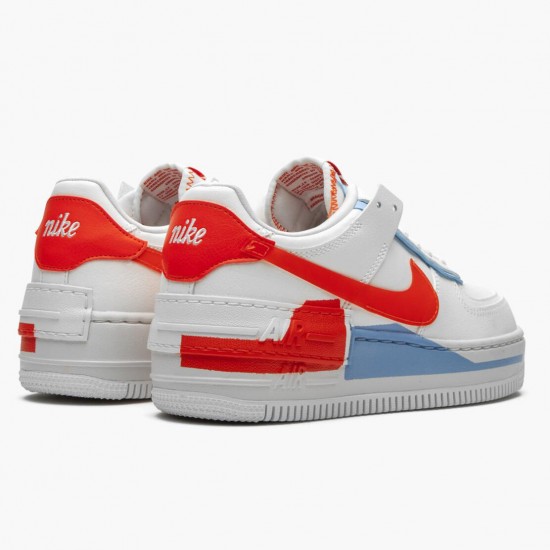 Nike Air Force 1 Shadow Summit Weiß Team Orange CQ9503 100 Herren/Damen Sportschuhe