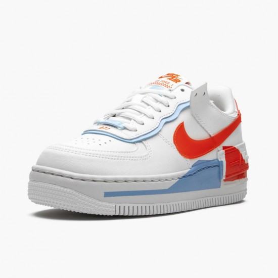 Nike Air Force 1 Shadow Summit Weiß Team Orange CQ9503 100 Herren/Damen Sportschuhe