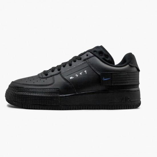 Nike Air Force 1 Type Schwarz Royal AT7859 001 Herren/Damen Sportschuhe