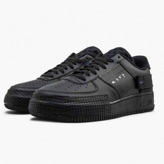 Nike Air Force 1 Type Schwarz Royal AT7859 001 Herren/Damen Sportschuhe