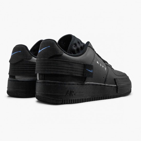 Nike Air Force 1 Type Schwarz Royal AT7859 001 Herren/Damen Sportschuhe