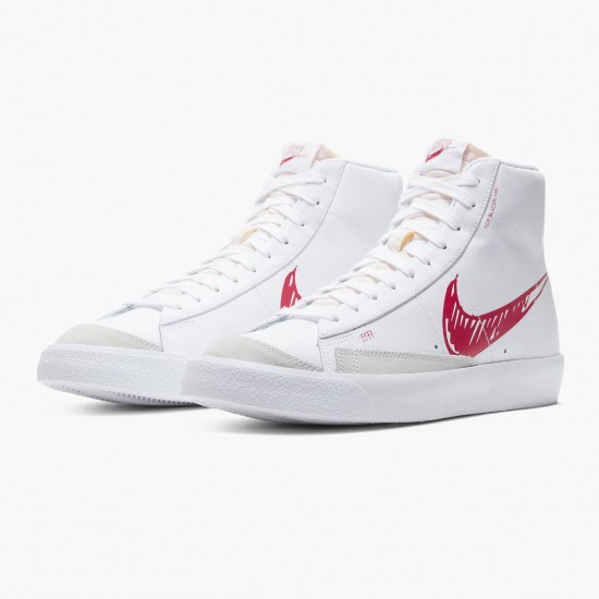 Nike Blazer Mid 77 Sketch Weiß Rot CW7580 100 Herren/Damen Sportschuhe