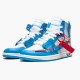 Air Jordan 1 Retro High Off Weiß University Blau AQ0818 148 Herren Sportschuhe