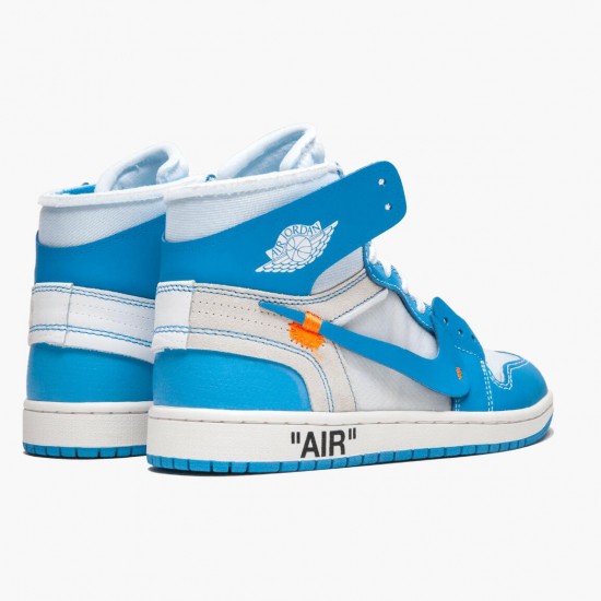 Air Jordan 1 Retro High Off Weiß University Blau AQ0818 148 Herren Sportschuhe