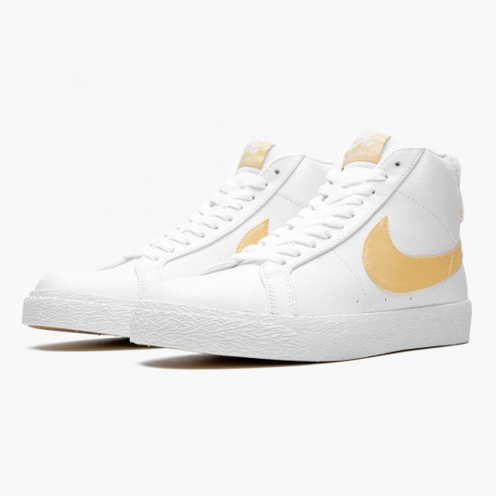 Nike SB Zoom Blazer Mid Weiß Celestial Gold CJ6983 102 Herren/Damen Sportschuhe