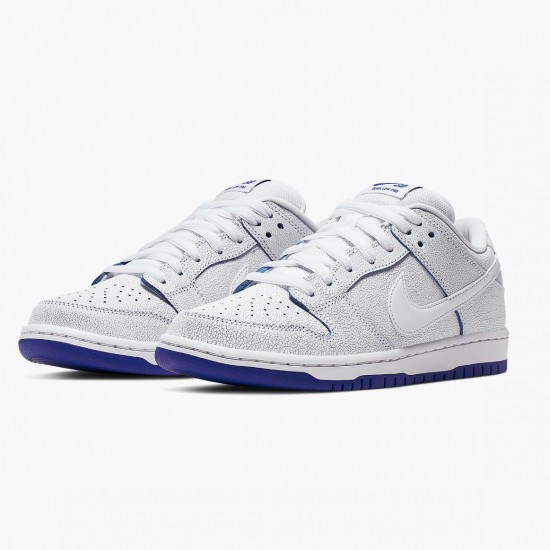 Nike SB Dunk Low Premium Weiß Game Royal CJ6884 100 Herren/Damen Sportschuhe