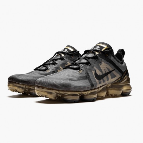 Nike Air VaporMax 2019 Schwarz Metallic Gold AR6631 002 Herren/Damen Turnschuhe