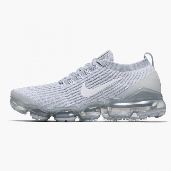 Nike Air VaporMax Flyknit 3 Pure Platin AJ6910 100 Herren/Damen Turnschuhe