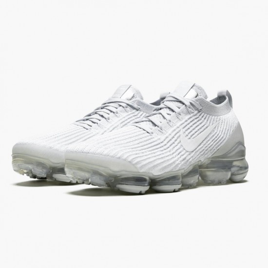 Nike Air VaporMax Flyknit 3 Weiß Pure Platin AJ6900 102 Herren/Damen Turnschuhe