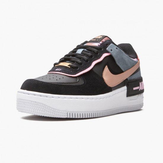 Wmns Air Force 1 Low Shadow Schwarz Light Arctic Rosa Claystone Rot CU5315-001