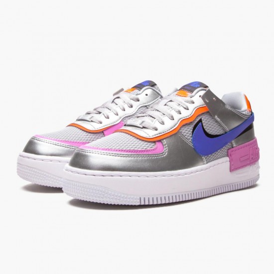 Wmns Air Force 1 Shadow Metallic Silber Turnschuhe CW6030-001