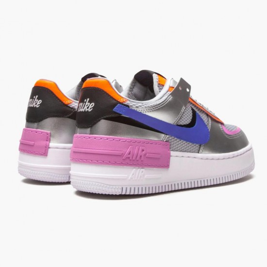 Wmns Air Force 1 Shadow Metallic Silber Turnschuhe CW6030-001