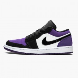 Air Jordan 1 Low "Court Lila" Herren/Damen 553558 125 Weiß/Schwarz-Court Lila AJ1 Jordan Sneakers