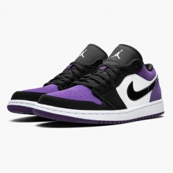 Air Jordan 1 Low "Court Lila" Herren/Damen 553558 125 Weiß/Schwarz-Court Lila AJ1 Jordan Sneakers