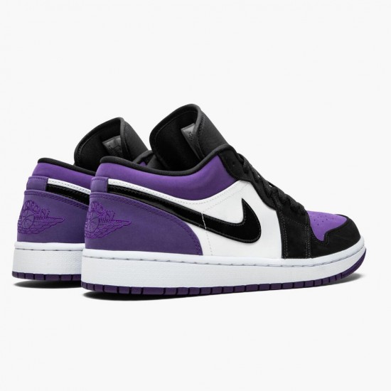 Air Jordan 1 Low Court Lila Herren/Damen 553558 125 Weiß/Schwarz-Court Lila AJ1 Jordan Sneakers