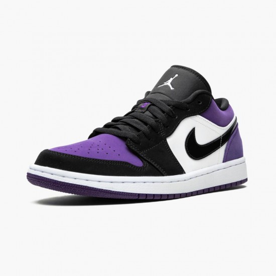 Air Jordan 1 Low Court Lila Herren/Damen 553558 125 Weiß/Schwarz-Court Lila AJ1 Jordan Sneakers