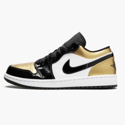 Air Jordan 1 Low "Gold Toe" Herren/Damen CQ9447 700 Schwarz/Gold-Schwarz AJ1 Jordan Sneakers