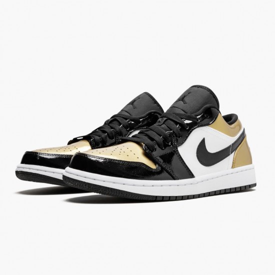 Air Jordan 1 Low Gold Toe Herren/Damen CQ9447 700 Schwarz/Gold-Schwarz AJ1 Jordan Sneakers