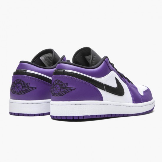 Air Jordan 1 Retro Low Court Lila Herren/Damen 553558 500 Court Lila/Schwarz-Weiß AJ1 Jordan Sneakers