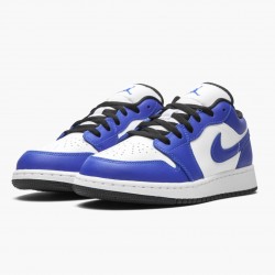 Air Jordan 1 Retro Low "Game Royal" Herren/Damen 553560 124 Weiß/Game Royal-Schwarz AJ1 Jordan Sneakers