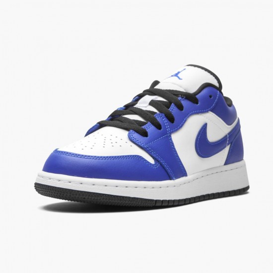 Air Jordan 1 Retro Low Game Royal Herren/Damen 553560 124 Weiß/Game Royal-Schwarz AJ1 Jordan Sneakers