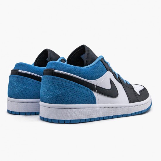 Air Jordan 1 Retro Low Laser Blau Herren/Damen CK3022 004 Schwarz/Schwarz-Laser Blau-Weiß AJ1 Jordan Sneakers