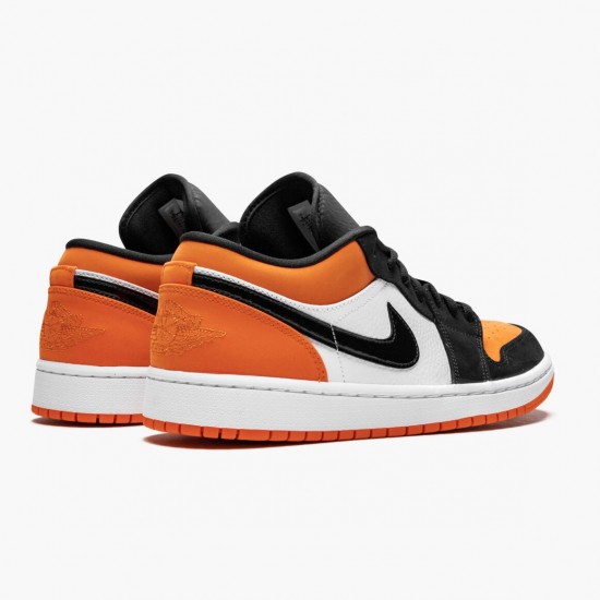 Air Jordan 1 Retro Low Shattered Backboard Herren/Damen 553558 128 Schwarz/Weiß-Starfish AJ1 Jordan Sneakers