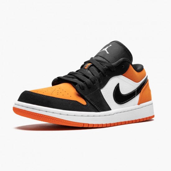 Air Jordan 1 Retro Low Shattered Backboard Herren/Damen 553558 128 Schwarz/Weiß-Starfish AJ1 Jordan Sneakers