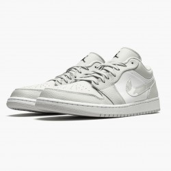 Air Jordan 1 Retro Low "Weiß Camo" Herren/Damen DC9036 100 Weiß/Photon Dust-Grau Fog AJ1 Jordan Sneakers