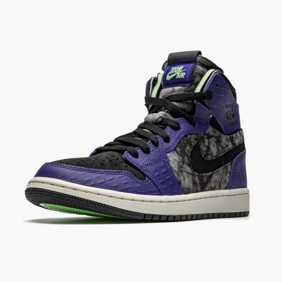 Air Jordan 1 High Zoom Air CMFT Bayou Boys DC2133-500 Court Lila/Schwarz-Electric Grün Herren/Damen Jordan Sneakers