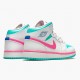 Air Jordan 1 Mid Digital Rosa Damen Weiß/Digital Rosa-Aurora Gree 555112 102 AJ1 Jordan Sneakers