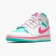 Air Jordan 1 Mid Digital Rosa Damen Weiß/Digital Rosa-Aurora Gree 555112 102 AJ1 Jordan Sneakers