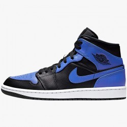 Air Jordan 1 Mid "Hyper Royal" Tumbled Leather 554724-077 AJ1 Herren/Damen Jordan Shoes